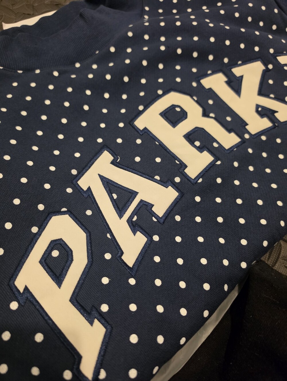Parke Denim Navy Polka Dot Heritage Mockneck S/M SOLD OUT - Nwt